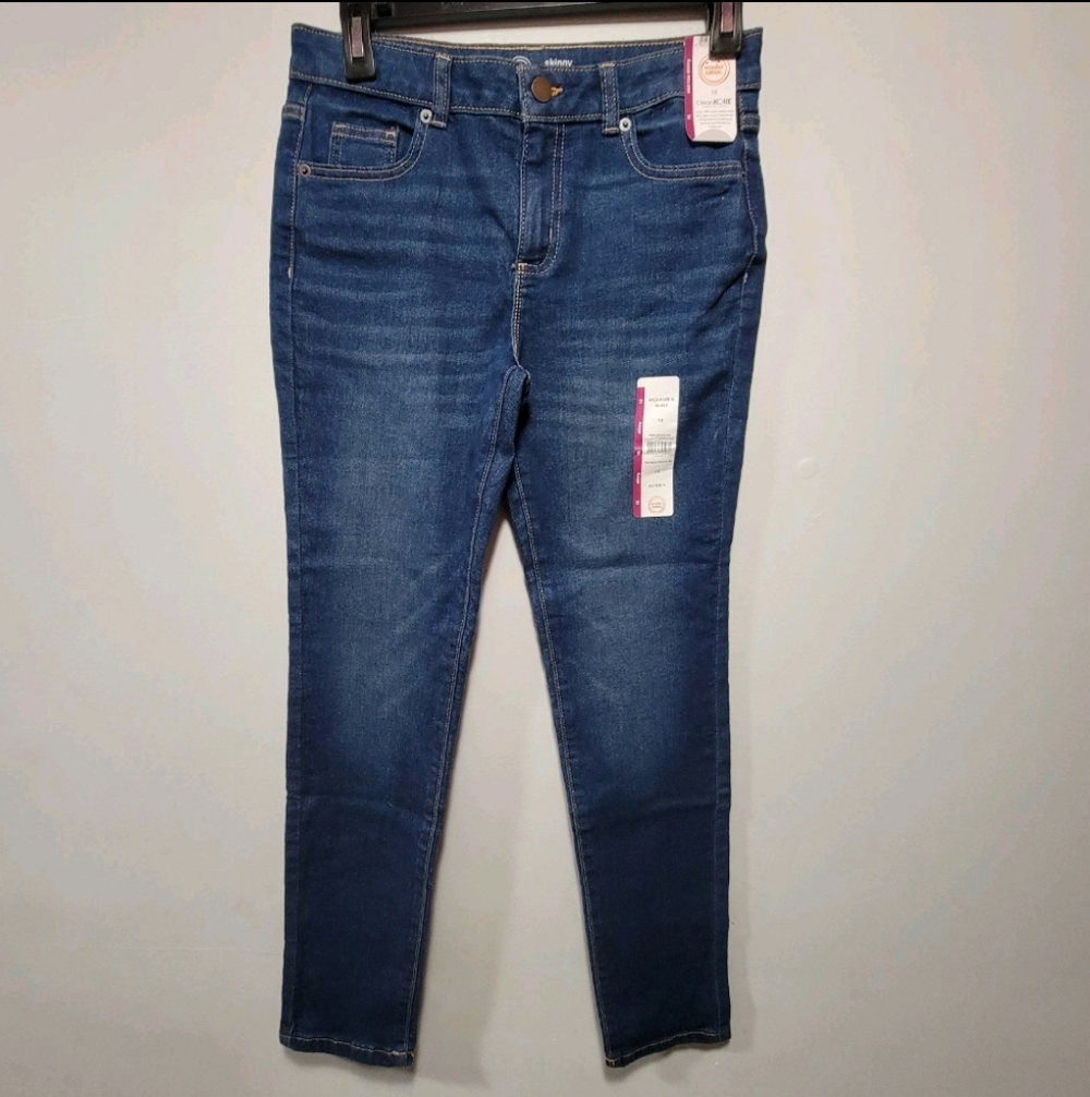 Wonder Nation Mid-Rise Skinny Youth Size 16 Blue Denim Jeans